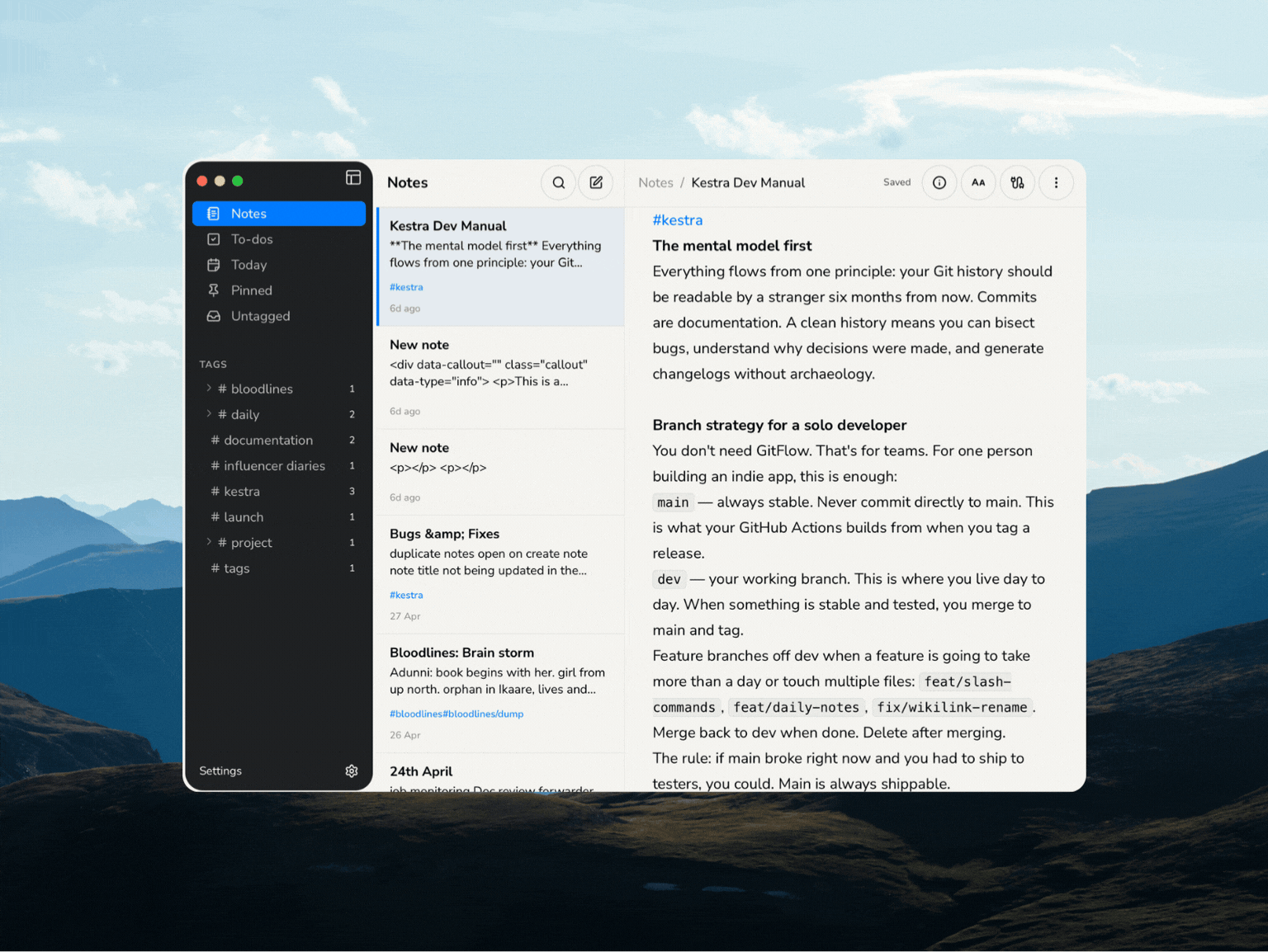 Local-First Markdown Notes Desktop App